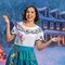 Deluxe Womens Mirabel Madrigal Costume Colorful, Encanto Dress With Shoulder Bow Detail